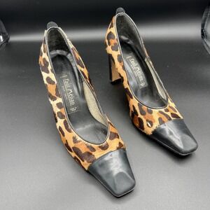 Vintage Paul Melian Shoes Womens Size 8.5 Leopard Print Hair Spain 90s READ *